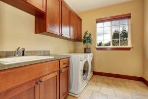 laundry room clean organized space